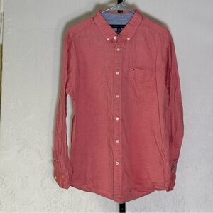 Tommy Hilfiger Men's Red Button-Down Shirt